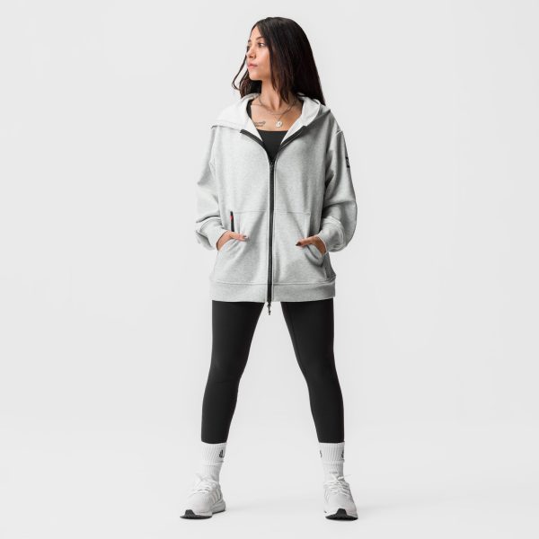 ASRV x Equinox Sorona® French-Terry Oversized Zip Hoodie - Heather Grey Online Hot Sale - Image 2