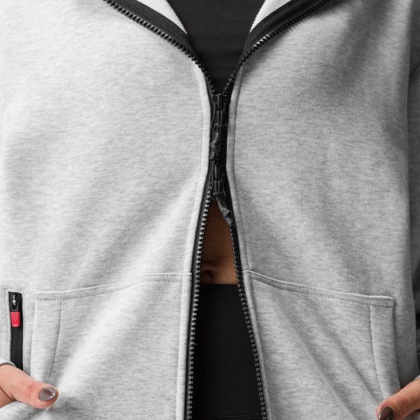 ASRV x Equinox Sorona® French-Terry Oversized Zip Hoodie - Heather Grey Online Hot Sale - Image 5