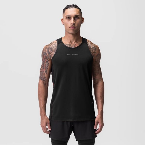 0809. Supima® Mesh Panel Training Singlet - Black  RP  Cheap - Image 2