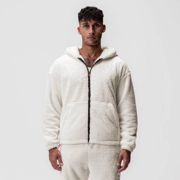 0887. Sherpa Recovery Full Zip Hoodie - Ivory Cream White For Cheap - Image 2