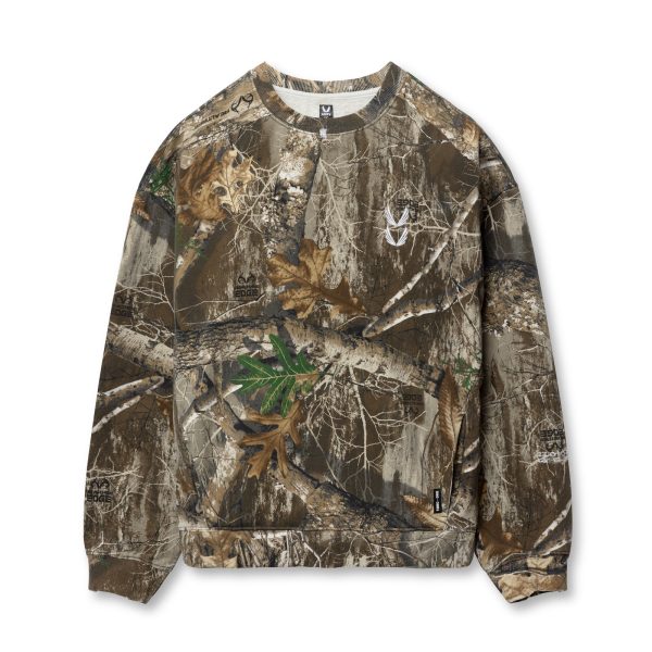 0861. Tech Essential™ Distressed Crewneck - Realtree® Camo on Sale