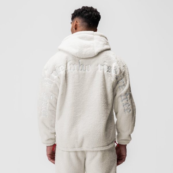 0887. Sherpa Recovery Full Zip Hoodie - Ivory Cream White For Cheap - Image 3