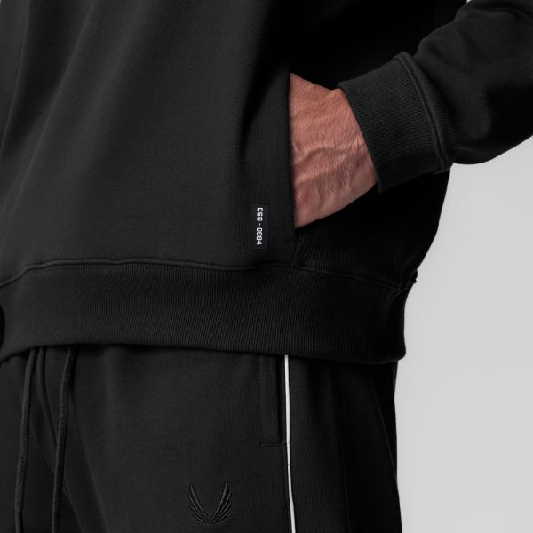 0984. Herringbone Terry Crewneck - Black Online now - Image 5