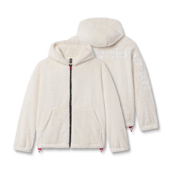 0887. Sherpa Recovery Full Zip Hoodie - Ivory Cream White For Cheap