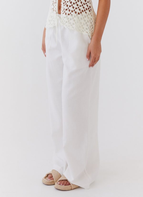 Fresh Face Linen Pants - White Fashion - Image 3