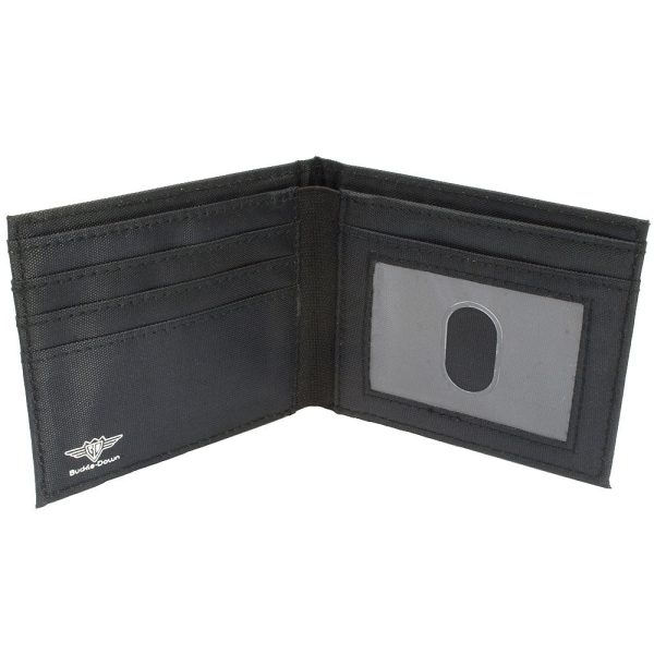 Canvas Bi-Fold Wallet - SAUCE Baseball Script Black Multi Color Supply - Image 3